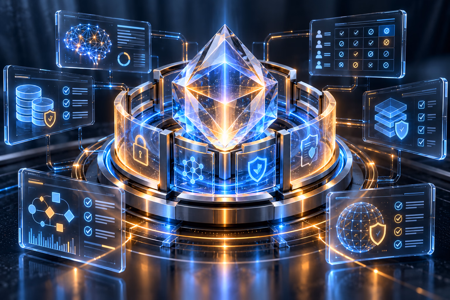 R5 Industries compliance officer reviewing AI governance and security audit dashboards