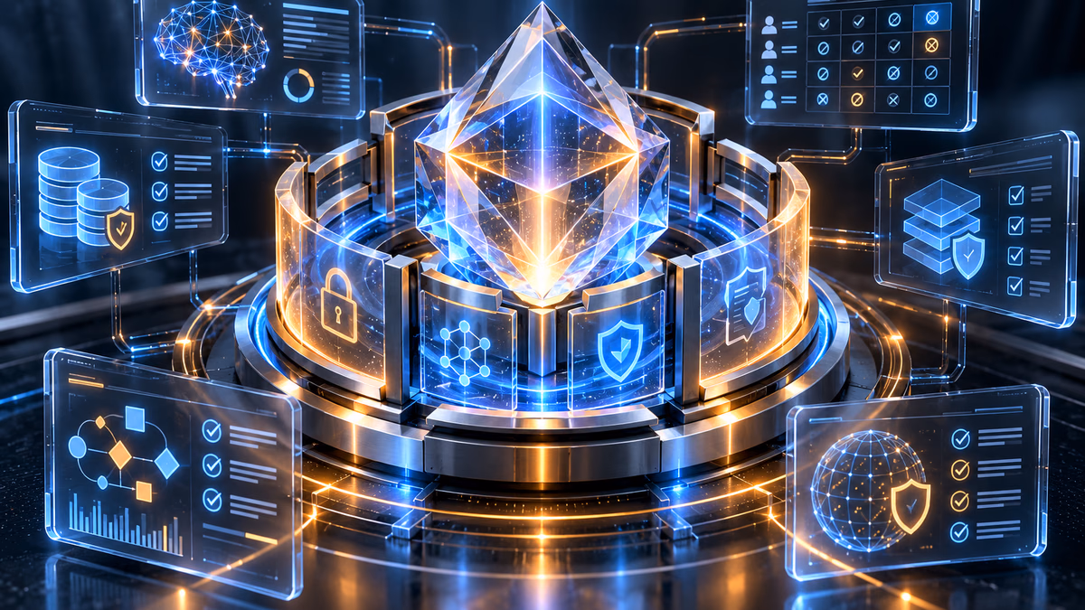 R5 Industries compliance officer reviewing AI governance and security audit dashboards