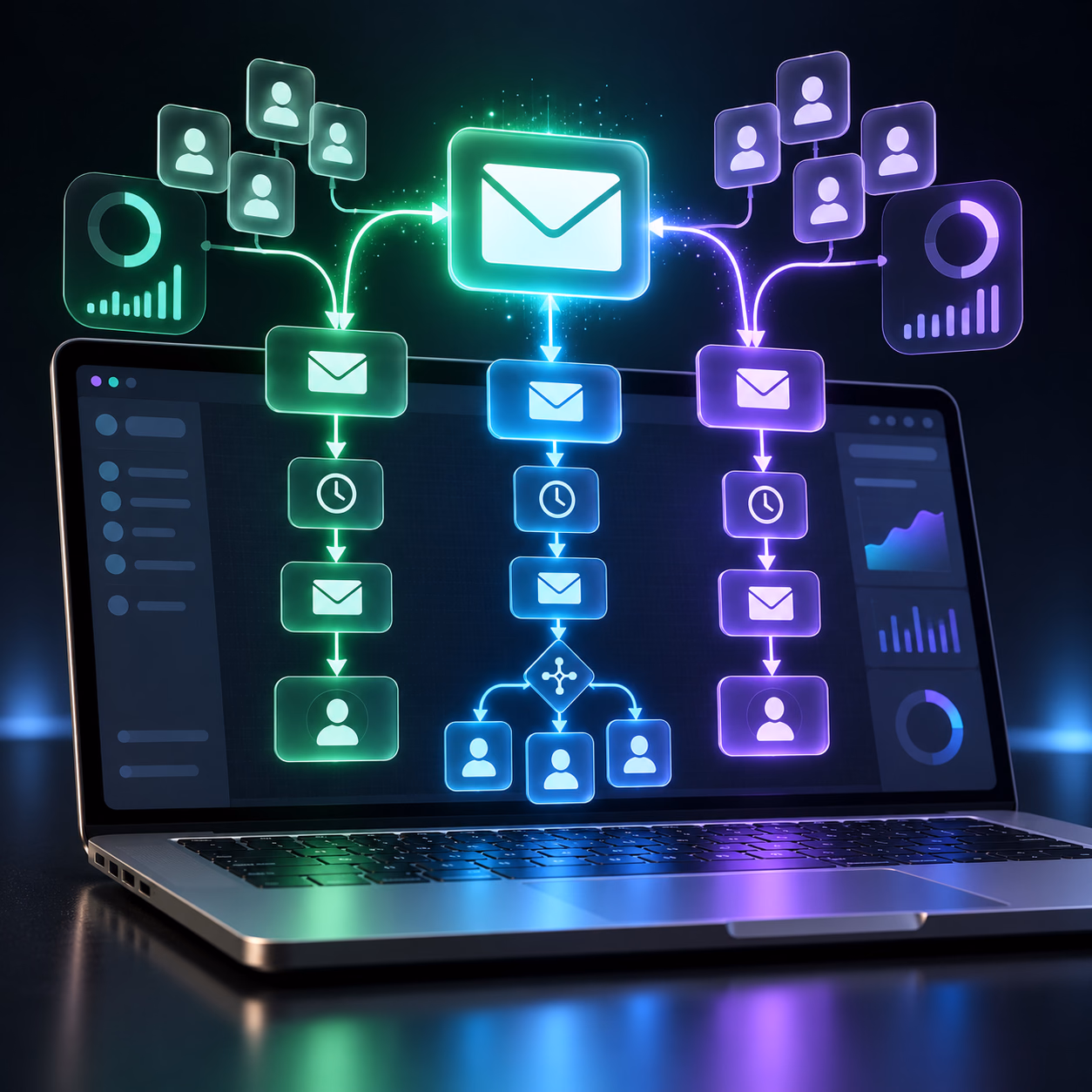 R5 Industries digital marketing strategist reviewing customer lifecycle automation flows and email conversion metrics