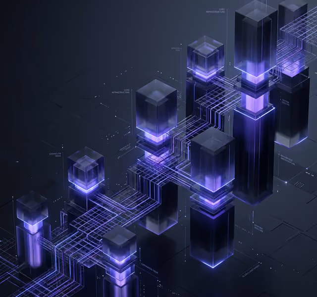Abstract purple data infrastructure network