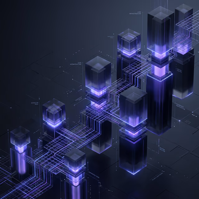 Abstract purple data infrastructure network